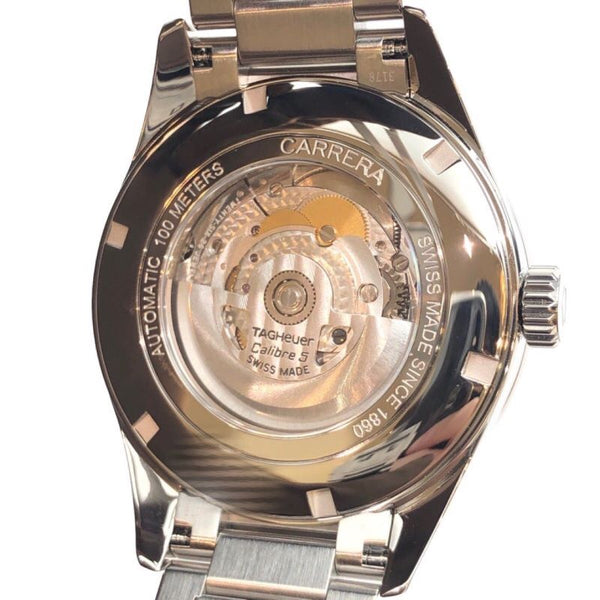 タグ・ホイヤー TAG HEUER カレラ キャリバー5 デイデイト WAR201A-1 ブラック SS メンズ 腕時計