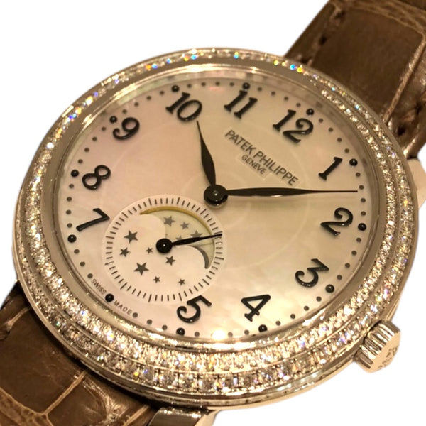 パテック・フィリップ PATEK PHILIPPE コンプリケーション　ムーンフェイズ　ホワイトシェル 4968G-10 ホワイトシェル Ｋ18ＷＧ レディース 腕時計