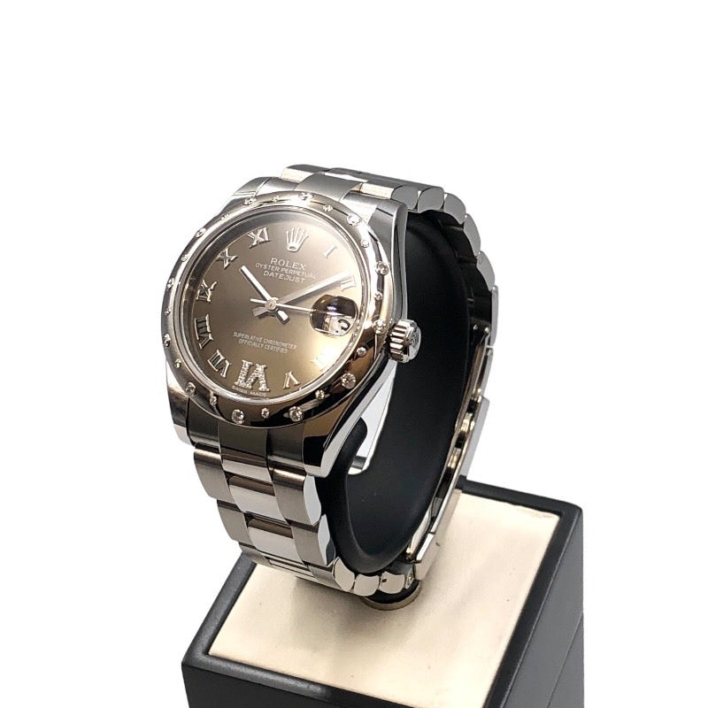 ロレックス ROLEX デイトジャスト31 178344 ブラウン SS/WG レディース 腕時計