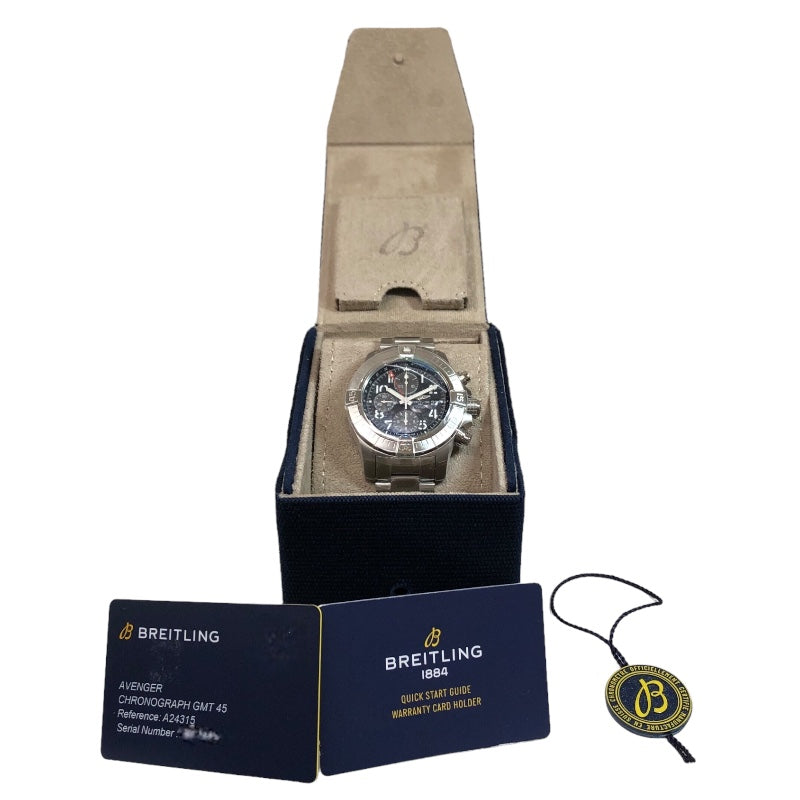 ブライトリング BREITLING アベンジャー クロノグラフ GMT 45 A24315101B1A1 ステンレススチール 自動巻き メン |  中古ブランドリユースショップ OKURA(おお蔵)