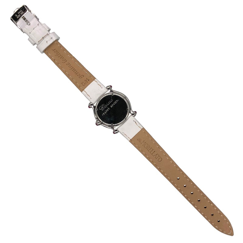 ショパール Chopard ハッピースポーツ　ホワイトシェル 27/8245-21 シルバー×ホワイト SS/新品社外ベルト（純正尾錠） クオーツ レディース 腕時計