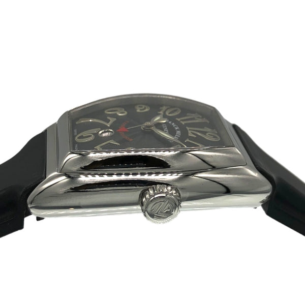 フランク・ミュラー FRANCK MULLER コンキスタドール 8002LSC ブラック×シルバー SS/ラバーベルト 自動巻き レディース 腕時計