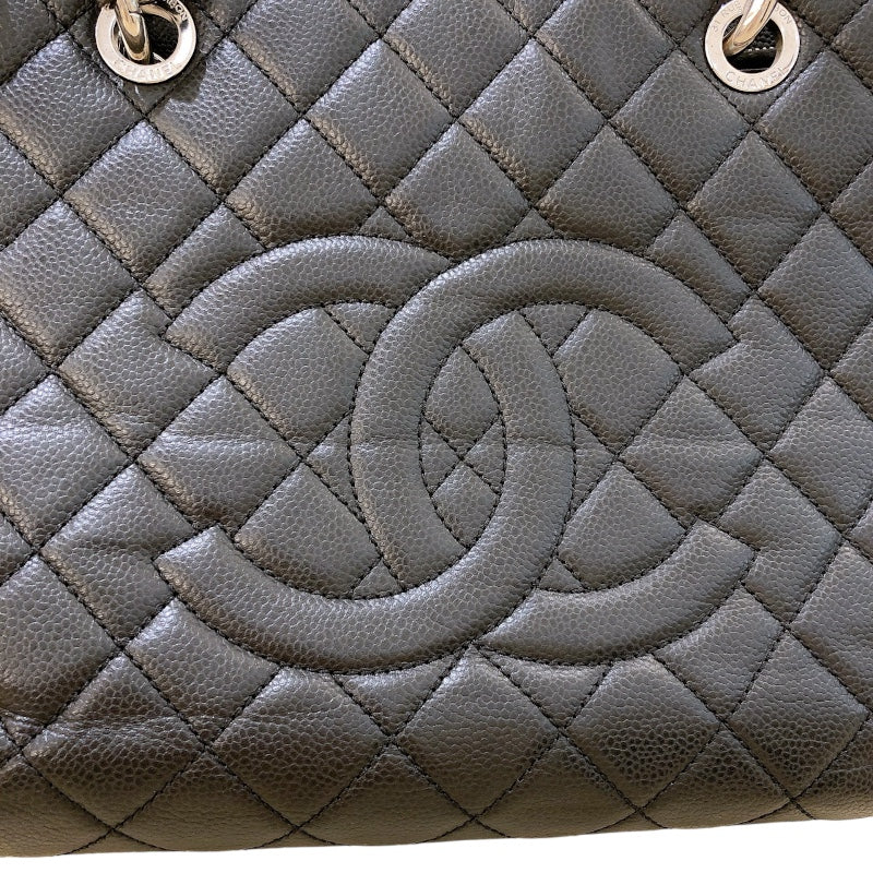 シャネル CHANEL GSTトートバッグ A50995 ブラック　シルバー金具 キャビアスキン レディース トートバッグ