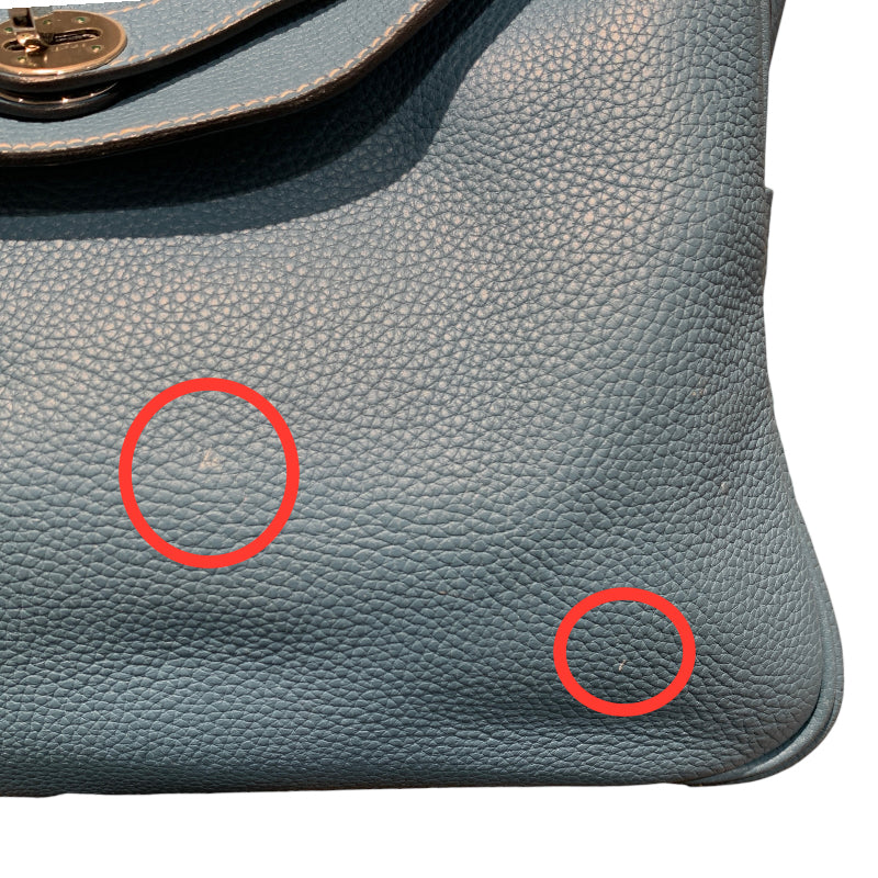 エルメス HERMES リンディ30 □L刻印 ブルージーン シルバー金具 トリヨンクレマンス レディース ショルダーバッグ