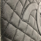 シャネル CHANEL 復刻トート A01804 ブラック　SV金具 キャビアスキン レディース トートバッグ