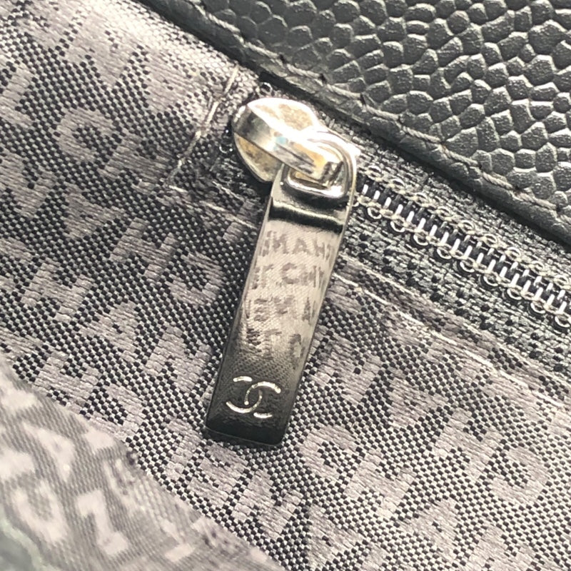 シャネル CHANEL チョコバー トートバッグ ブラック シルバー