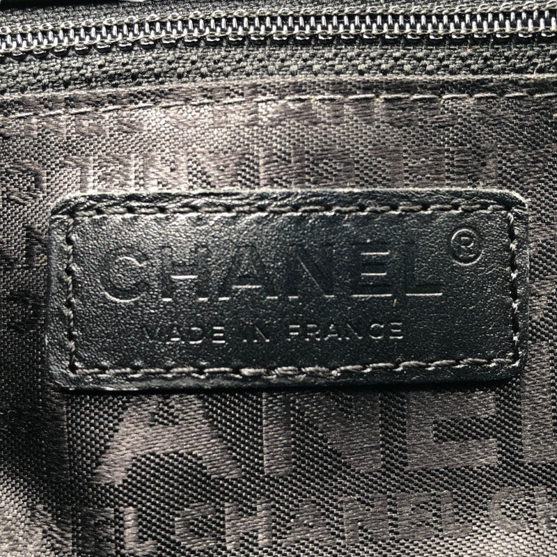 シャネル CHANEL チョコバー トートバッグ ブラック シルバー