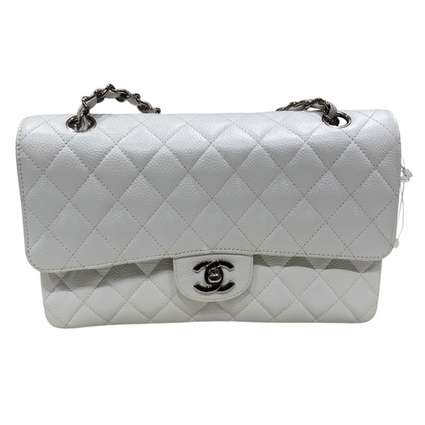 シャネル CHANEL マトラッセ25 A01112 ホワイト キャビアスキン レディース ショルダーバッグ