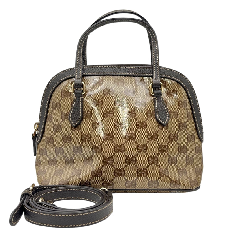 グッチ GUCCI GGクリスタル 2Wayハンドバッグ 341504 ベージュ×ブラウン ゴールド金具 GGクリスタル/レザー レディース ハンドバッグ