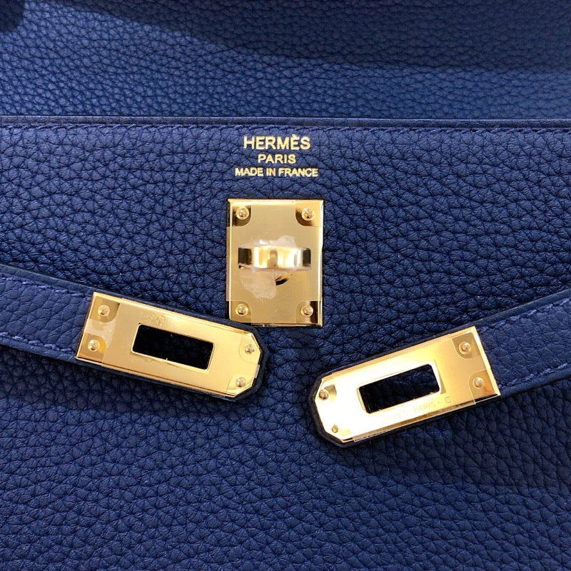 エルメス HERMES ケリー25 内縫い B刻 (2023年製) ブルーサフィール　ゴールド金具  トゴ　 レディース ハンドバッグ