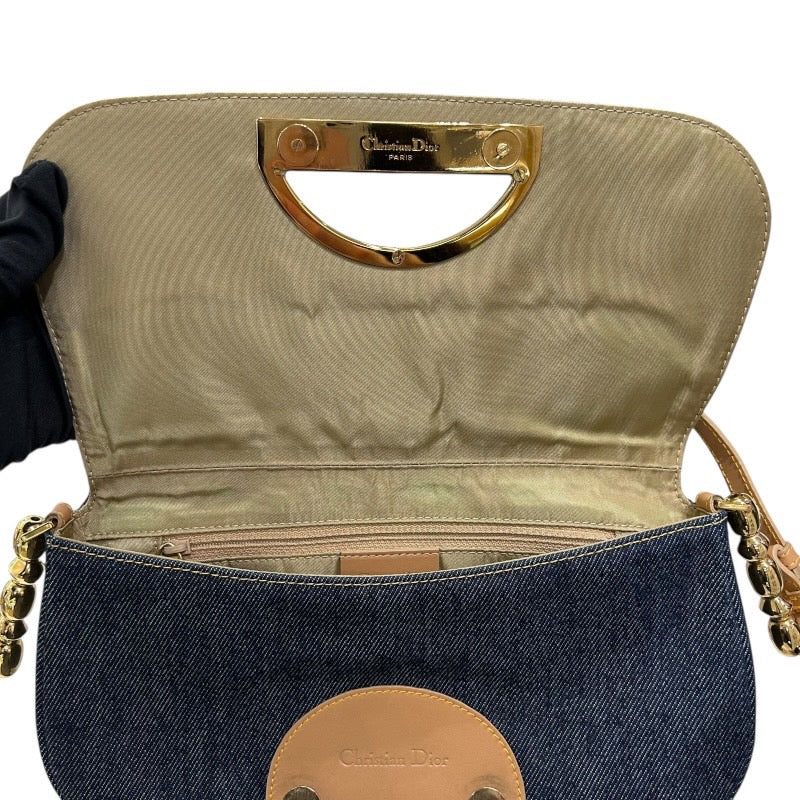 クリスチャン・ディオール Christian Dior マリスパールワンショルダーバッグ CP0030 ブルー デニム レディース ショルダーバッグ