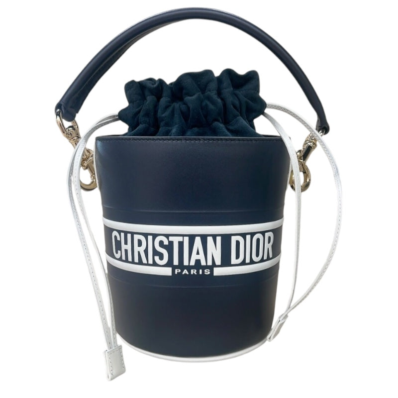 クリスチャン・ディオール Christian Dior ヴァイブ　バケットマイクロ S62500SGQ ネイビー　ゴールド金具 カーフ カーフ レディース ショルダーバッグ