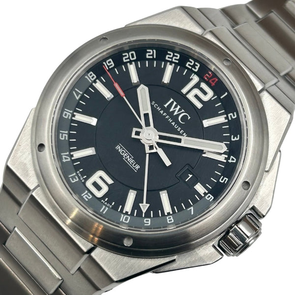 インターナショナルウォッチカンパニー IWC インヂュニア デュアルタイム IW324402 ブラック ステンレススチール 自動巻き メンズ 腕時計