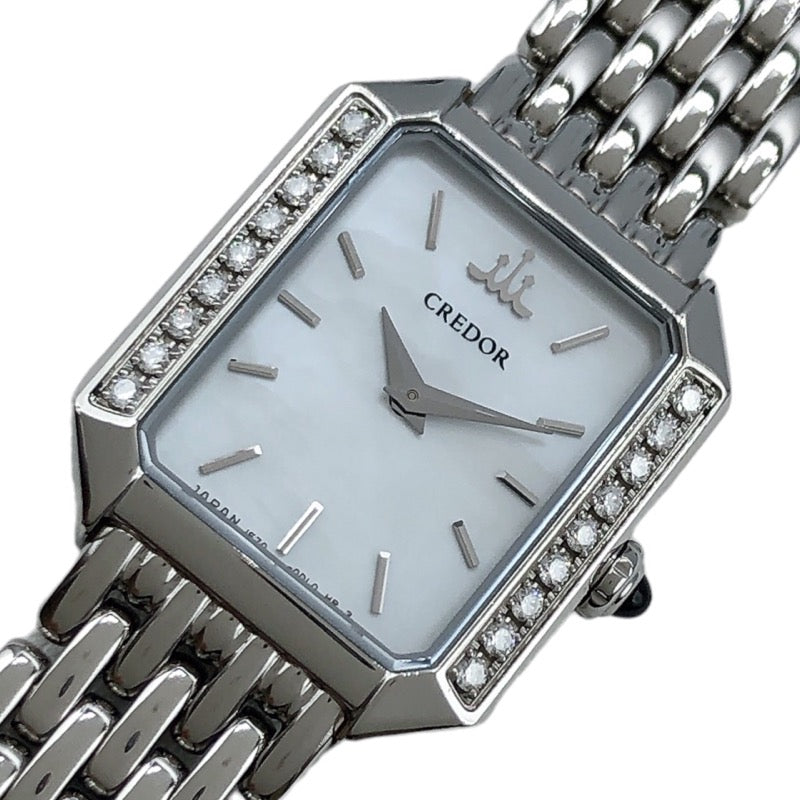 セイコー SEIKO CREDOR シグノホワイトシェル GSTE889 ホワイトシェル ステンレススチール レディース 腕時計
