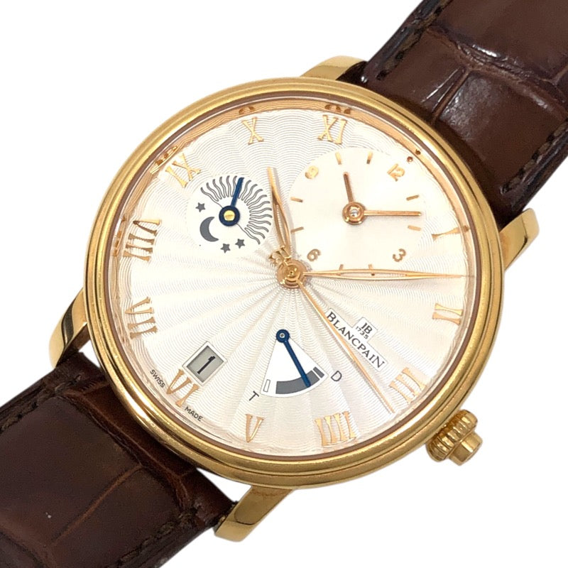 ブランパン BLANCPAIN ヴィルレ・ハーフタイムゾーン・ハーフハンター 6665-3642-55B K18レッドゴールド 自動巻き メンズ 腕時計
