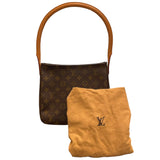 ルイ・ヴィトン LOUIS VUITTON ルーピングMM M51１46 ブラウン ゴールド金具 モノグラム レディース ショルダーバッグ