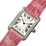 カルティエ Cartier タンク ルイ カルティエ SM WJTA0011 K18ホワイトゴールド レザー レディース 腕時計