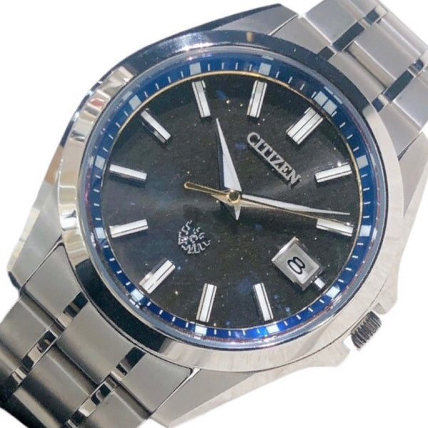 シチズン CITIZEN エコドライブ　世界400本限定 AQ4090-59E  ブラック/シルバー/ブルー チタン メンズ 腕時計