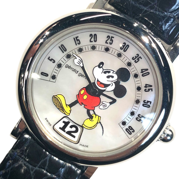 ジェラルド・ジェンタ Gerald Genta レトロファンタジー ミッキーマウス ホワイトシェル G.3612.7 ステンレススチール レディース 腕時計