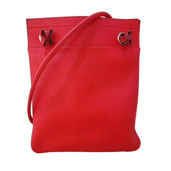 エルメス HERMES アリーヌミニ D刻印 （2019年製） ルージュクー シルバー金具 スイフト ユニセックス ショルダーバッグ