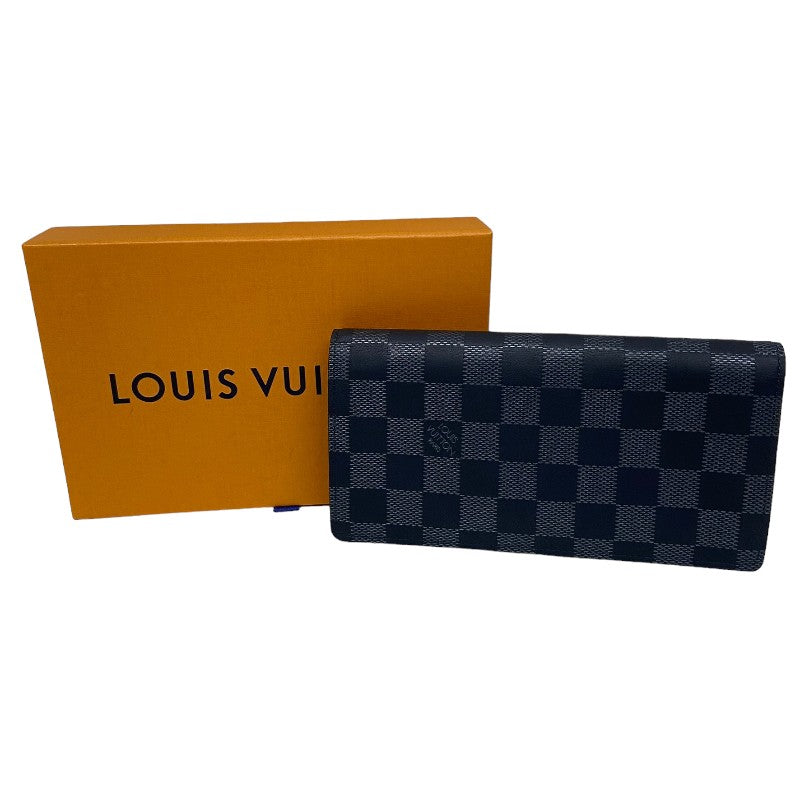 ルイ・ヴィトン LOUIS VUITTON ポルトフォイユ・ブラザ N60334 ネイビー ダミエ・アンフィニ メンズ 長財布 |  中古ブランドリユースショップ OKURA(おお蔵)