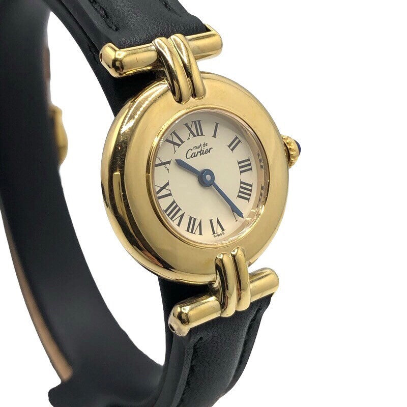 カルティエ Cartier マストコリゼ SM W1000653 アイボリー GP メッキ(GP) レディース 腕時計
