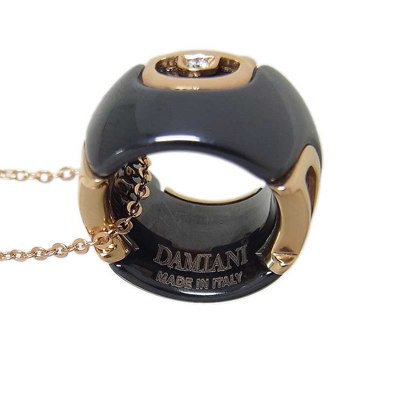 ダミアーニ DAMIANI Dアイコン ブラックセラミック ダイヤモンド1P ペンダント ネックレス K18PG ジュエリー |  中古ブランドリユースショップ OKURA(おお蔵)