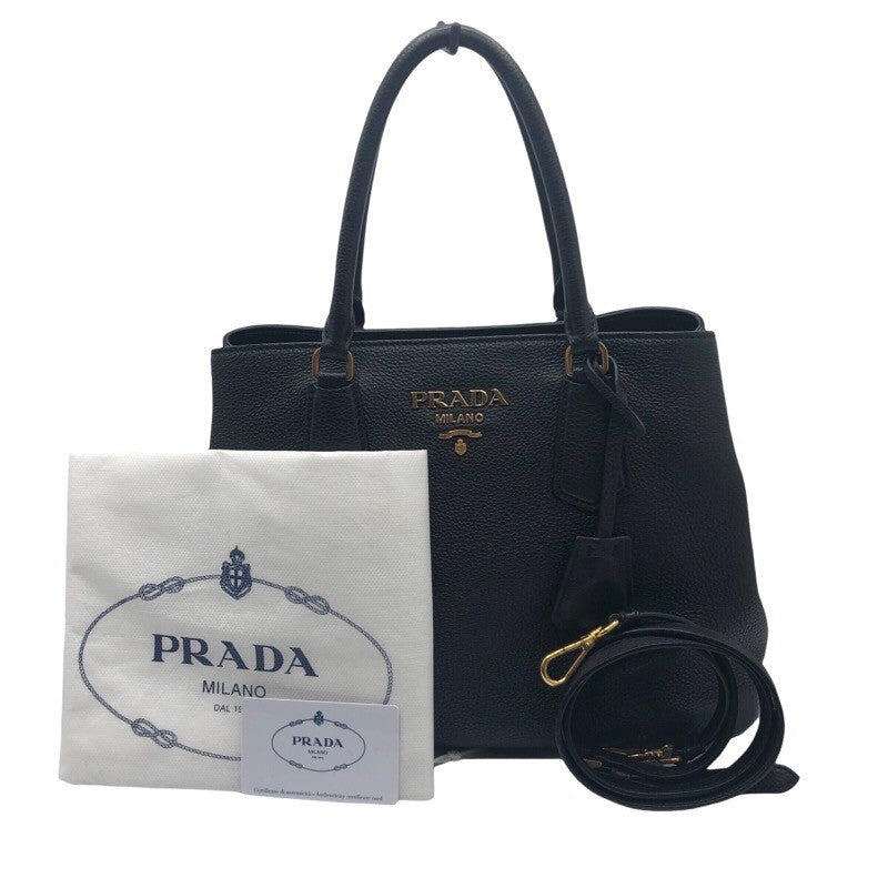 プラダ PRADA ヴィッテロダイノ２WAYトートバッグ 1BA239 ブラック×GD金具 ヴィッテロダイノ レディース トートバッグ