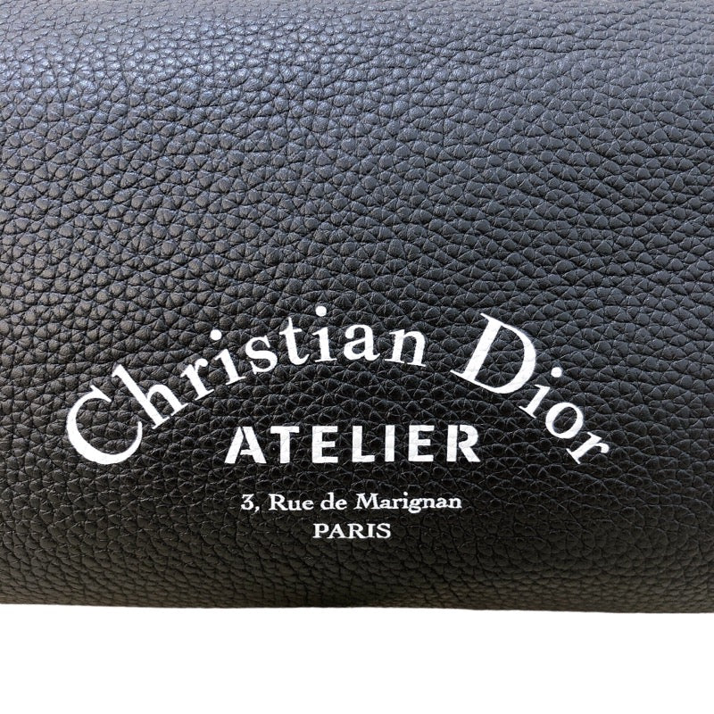 クリスチャン・ディオール Christian Dior アトリエ ローラー ショルダーバッグ  1ATPO061 ブラック シルバー金具 レザー メンズ ショルダーバッグ