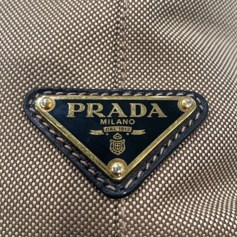 プラダ PRADA ロゴトート ベージュ キャンパス レディース トートバッグ