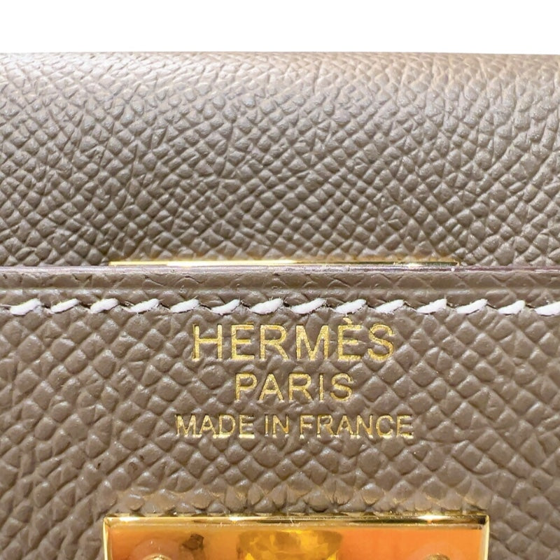 エルメス HERMES ケリー32 外縫い D刻印　(2019年製) エトゥープ　ゴールド金具 ヴォーエプソン レディース ハンドバッグ