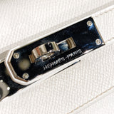 エルメス HERMES ケリー28 内縫い カザック □J刻(2006年製) ホワイト/アントラサイト シルバー金具 エプソン レディース ハンドバッグ