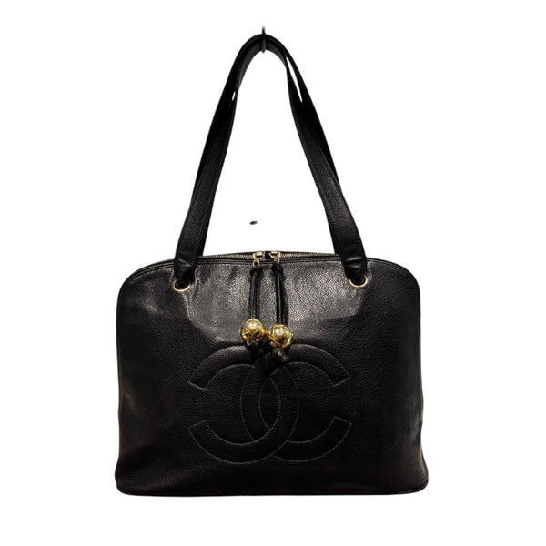 シャネル CHANEL ココマークハンドバッグ ブラック　GD金具 キャビアスキン レディース ハンドバッグ