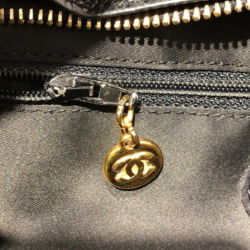 シャネル CHANEL トリプルココチェーントートバッグ ブラック　GD金具 キャビアスキン レディース トートバッグ