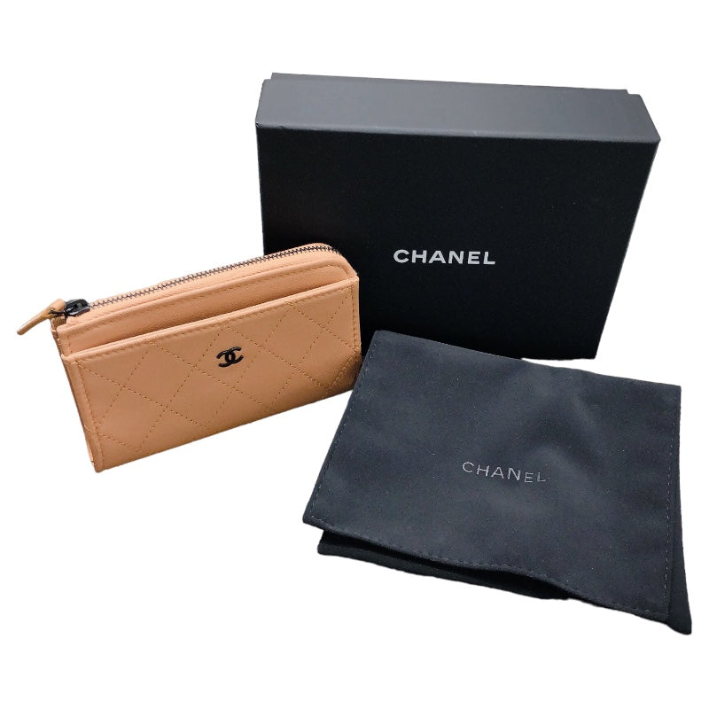 シャネル CHANEL フラグメントケース AP3820 キャメル カーフ レディース カードケース