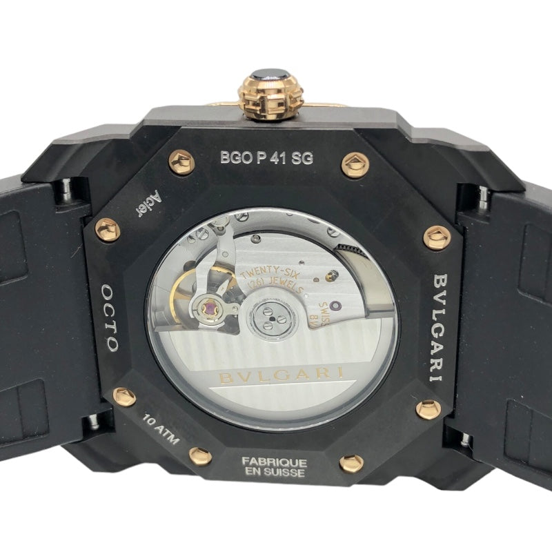 ブルガリ BVLGARI オクト ウルトラネロ BGOP41SG(103085) ピンクゴールド×ブラック SS/K18PG 自動巻き メンズ 腕時計