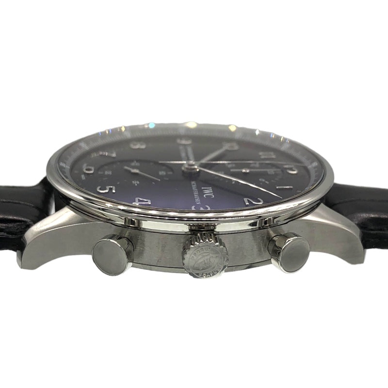 インターナショナルウォッチカンパニー IWC ポルトギーゼ・クロノグラフ IW371447 ブラック SS/レザーベルト メンズ 腕時計 |  中古ブランドリユースショップ OKURA(おお蔵)