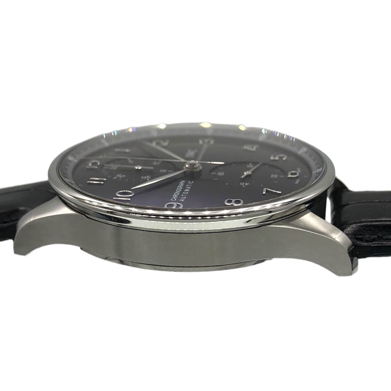 インターナショナルウォッチカンパニー IWC ポルトギーゼ・クロノグラフ IW371447 ブラック SS/レザーベルト メンズ 腕時計