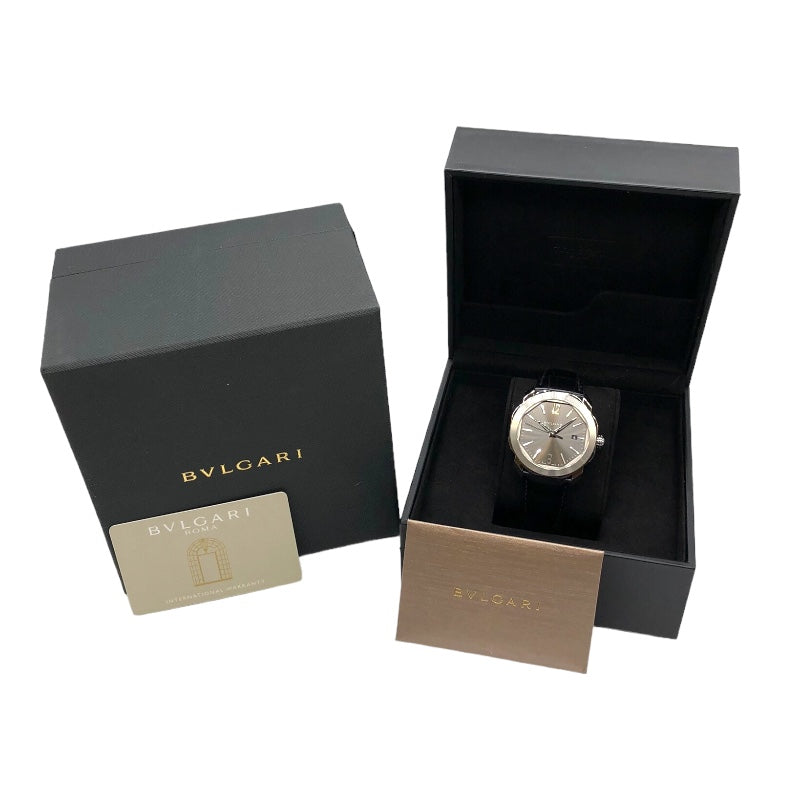 ブルガリ BVLGARI オクト ローマ 102855 グレー SS/レザーベルト メンズ 腕時計 | 中古ブランドリユースショップ  OKURA(おお蔵)