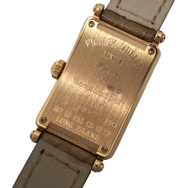 フランク・ミュラー FRANCK MULLER ロングアイランド 802QZRELCD1PCP シャンパン K18PG/革ベルト レディース 腕時計