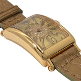 フランク・ミュラー FRANCK MULLER ロングアイランド 802QZRELCD1PCP シャンパン K18PG/革ベルト レディース 腕時計