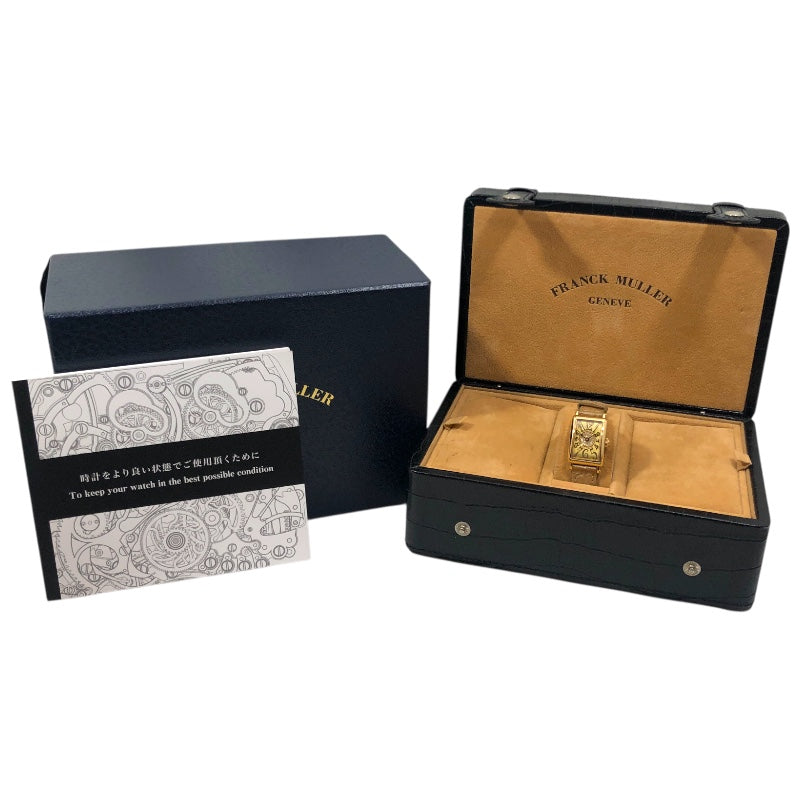 フランク・ミュラー FRANCK MULLER ロングアイランド 802QZRELCD1PCP シャンパン K18PG/革ベルト レディース 腕時計