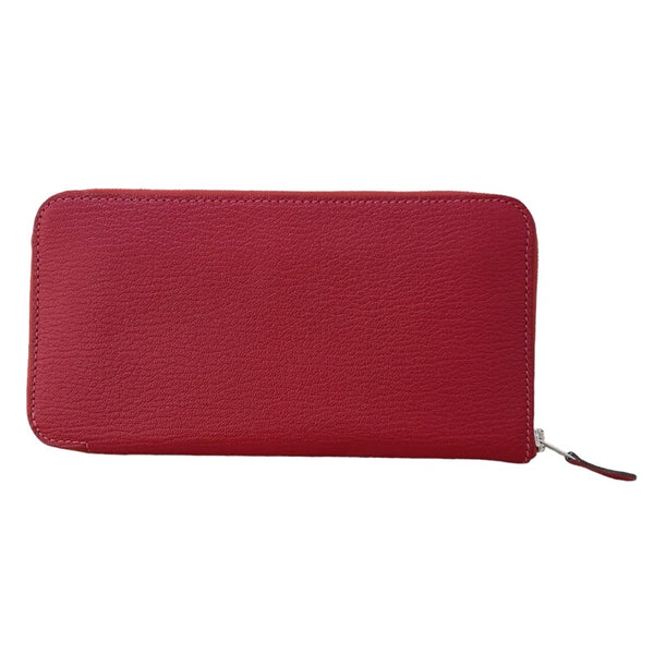エルメス HERMES エヴリンロングジップ □P刻(2012年製) ルージュカザック シルバー金具 シェーブル レディース 長財布