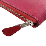 エルメス HERMES エヴリンロングジップ □P刻(2012年製) ルージュカザック シルバー金具 シェーブル レディース 長財布