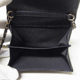 シャネル CHANEL マトラッセ ミニ チェーンウォレット フェイクパール ブラック キャビアスキン レディース ショルダーバッグ