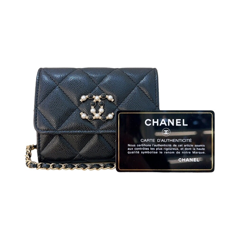 シャネル CHANEL マトラッセミニチェーンウォレット ブラック