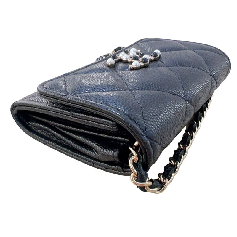 シャネル CHANEL マトラッセミニチェーンウォレット ブラック