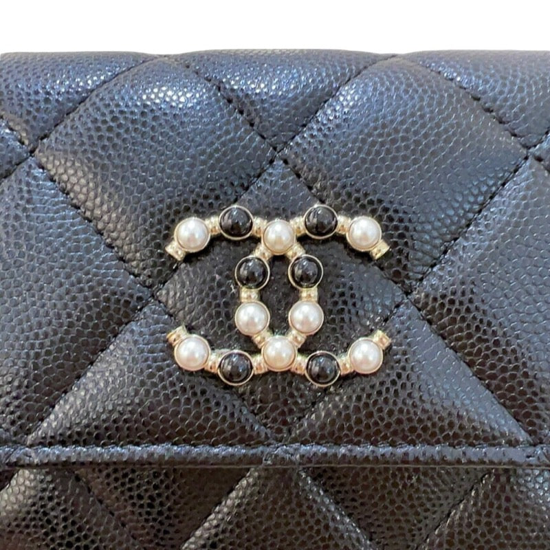 シャネル CHANEL マトラッセミニチェーンウォレット ブラック/ゴールド金具 キャビアスキン/パール レディース ショルダーバッグ |  中古ブランドリユースショップ OKURA(おお蔵)