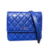 シャネル CHANEL マトラッセチェーンウォレット A84310 ブルー/SV金具 ラムスキン レディース ショルダーバッグ