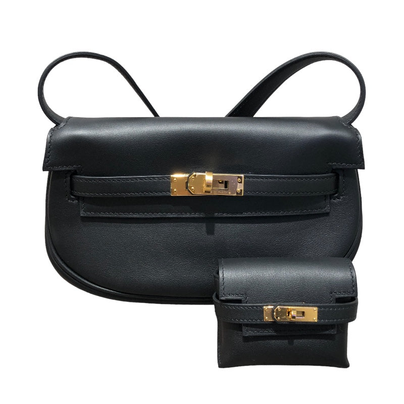 エルメス HERMES ケリームーブ B刻 ブラック/GD金具 スイフト レディース ウエストバッグ